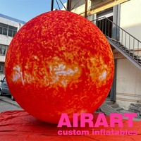 Décoration d'éclairage soleil gonflable, planète soleil gonflable pour la décoration de fête