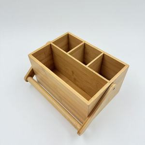 Bamboo Cosmetic Storage <b>Box</b> Multi Compartment Desktop Organizer For Home Bedroom Hotel Eco Friendly <b>Makeup</b> Organizers - Product Image 1