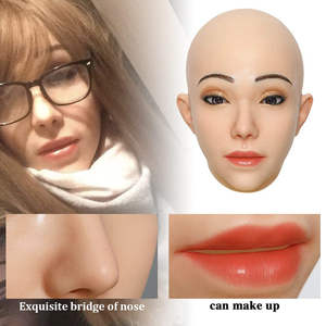 Couvre-tête en silicone Cathy pour femme, <span class=keywords><strong>maquillage</strong></span> pour travestis, costume de cosplay, homme à femme - Product Image 5