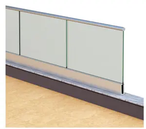 Vloer Gemonteerd Aluminium Basis Schoen Glazen Reling Voor Terrasplanken