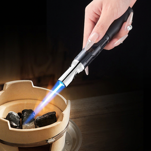 Briquet torche à flamme directe 1300°C, flamme bleue, coupe-vent, portable, alimenté au butane, rechargeable, allumeur extérieur pour cigares et moxibustion - Product Image 1