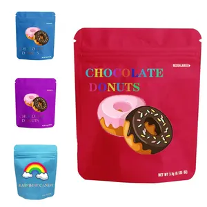 China Factory Doypack Mylar Bag Custom Printed Stand up Pouch Child Resistant 3.5" Bag Smell Proof ZipLock Edible Packaging My