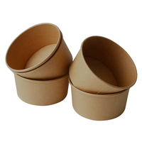 Bol en papier blanc de qualité alimentaire, écologique jetable crème glacée Dessert boisson froide soupe chaude tasse Kraft emballage alimentaire à emporter