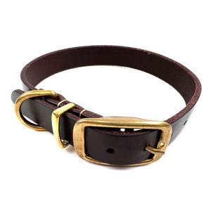 Collar de perro de cuero genuino de alta calidad, capa superior de cuero grueso, Collar de perro, Hardware de lujo, suministros para mascotas, venta al por mayor - Product Image 1