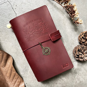 Aiguoniu Aanpasbaar Echt Lederen Reizigersnotitieboekje Met Hot Stamp Logorefilleerbare Zakmaat 17,5X11,5 Cm - Product Image 3