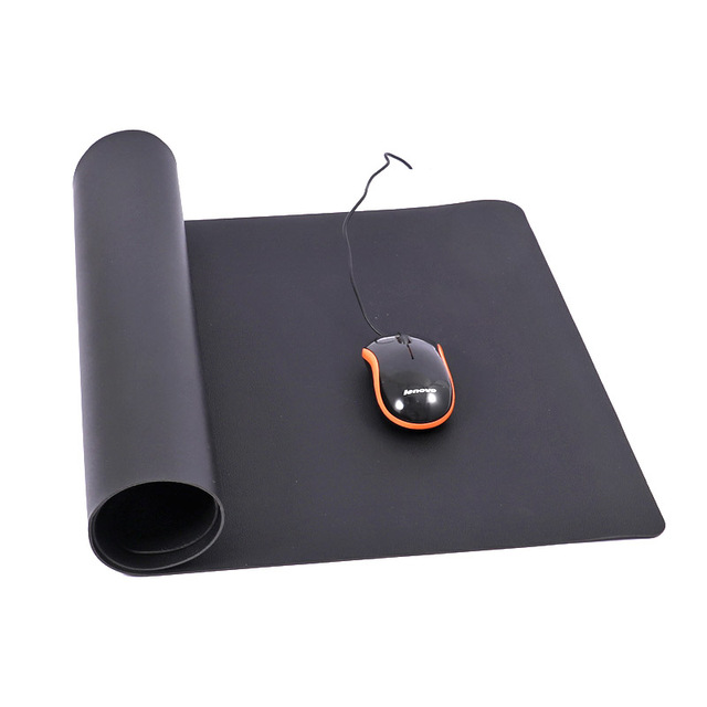 One-stop Sourcing All Black 80*40cm 90*43cm Non-Slip Waterproof PVC Leather Desk Pads for Office Laptop Computer Table Cover