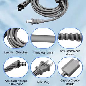 Câble de qualité supérieure pour l'accessoire de coiffage <span class=keywords><strong>Dyson</strong></span> <span class=keywords><strong>Airwrap</strong></span> HS01/HS05, cordon d'alimentation avec prise US, EU, UK assurant une charge fluide. - Product Image 4