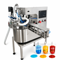 Machine de remplissage et de bouchage automatique de liquides pour sachets à bec verseur, avec pompe à engrenages rotative, pour jus, cosmétiques et sérums, de type de table.
