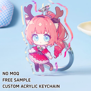 Cute Custom Cartoon <strong>Acrylic</strong> Personalized Plastic Key Chain Wristlet Ring rainbow <strong>Sublimation</strong> Keychain Charms Double Printing - Product Image 2