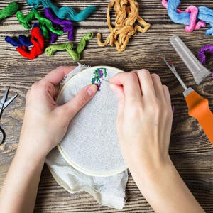 Çift renkli dayanıklı silikon kolu zanaat bıçak el dikiş çapraz dikiş aracı kuşgözü kesici dikiş Ripper dikiş aksesuar - Product Image 5