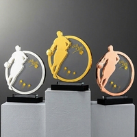 Trophée de championnat de basketball personnalisé, trophée en métal et cristal gravé au laser, cadeau d'équipe d'entreprise haut de gamme