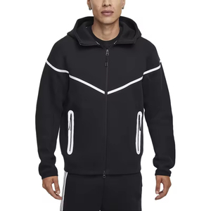 Setelan olahraga dan Hoodie Pria tebal kualitas terbaik <span class=keywords><strong>2</strong></span> potong bahan reflektif bulu domba teknologi kustom mode 2025 - Product Image 2