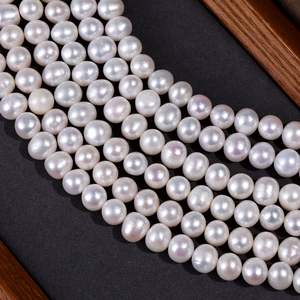 Perlas Sueltas de Agua Dulce Naturales en Forma de Arroz Gris de 9-10 mm, Producto Semiacabado para Collares, Accesorios de Joyería DIY - Product Image 1