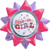 OKAY Badges Boutons Faits Main Joyeux Anniversaire, Décoration Ruban Rosette pour Filles, Garçons, Femmes