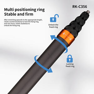 ไม้เซลฟี่แบบหมุนได้3เมตรแบบพกพาไม้เซลฟี่แท่งไฟที่จับไม้เซลฟี่คาร์บอนไฟเบอร์กล้องโทรทรรศน์กล้องโทรศัพท์ - Product Image 4