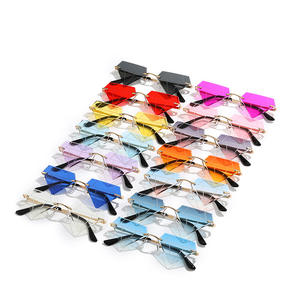 Occhiali da sole 2023 di lusso personalizzato con Logo Rimless Diamond Blue/Black/White/Red/trasparenti montature Unisex per uomo <span class=keywords><strong>e</strong></span> donna - Product Image 2