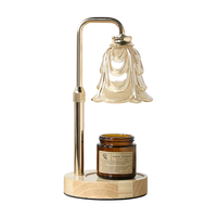 Lampe chauffe-bougie élégante et créative, électrique, réglable, avec éclairage sûr, minuterie en métal, pour chambre à coucher