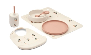 New Model European Silicone Dinner <b>Set</b>, Silicone Placemat, Plate, Bib, Bowl and Drink <b>Cup</b> <b>Set</b> - Product Image 3
