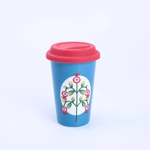 high quality microwave safe decal printing blank white travel mug ceramic to go cup tin mug wholesale