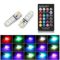Venta al por mayor T10 5050 6SMD RGB LED coche bombilla Interior estado de ánimo iluminación estroboscópica con 16 colores y controlador LED intermitente para coches