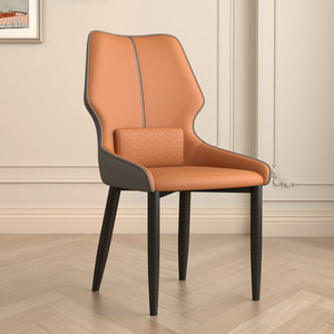 <span class=keywords><strong>Chaises</strong></span> de salle à manger en cuir modernes avec pieds en métal - Design luxueux et inspiré de l'hôtellerie - Simplicité minimaliste durable - Product Image 1