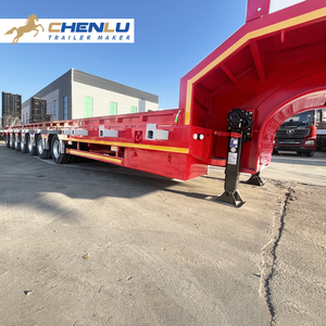 Semiremolque Lowboy de 8 ejes personalizable transporte 80 90 100 toneladas 17m largo extraíble 7m <span class=keywords><strong>semirremolque</strong></span> Lowboy para Kirguistán - Product Image 4