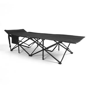 Folding <b>Camping</b> <b>Cot</b> Portable Outdoor Sleeping <b>Bed</b>, Heavy Duty Collapsible Single <b>Bed</b> with Side Storage Pocket - Product Image 1