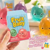 Jouet sensoriel anti-stress transparent en forme de fruit pour bébé, rempli de vaseline, à rebond lent, à presser