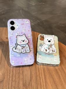 Carcasa acrílica West Highland White Terrier para iPhone, funda para teléfono móvil con diseño de animales y soporte destartalado - Product Image 5