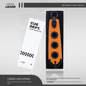 LIZARD Housse de protection en cuir à trois trous pour queue de billard avec rangement doublé en PU 1/2 Rod Box pour queue de billard Made China Model 3 Holes - Product Image 2