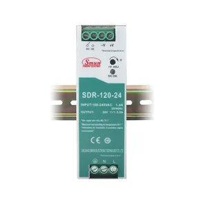 SMUN SDR-120-24 120W 24VDC 5A alimentatore Switching su guida Din convertitore AC DC