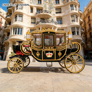 Carruaje de boda real, carruajes tirados por caballos, estilo victoriano, vagón europeo de lujo - Product Image 4