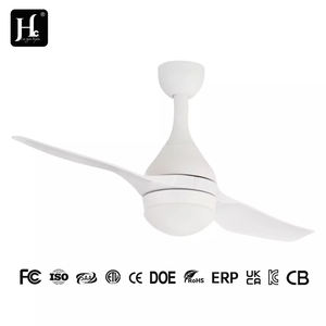 Ventilateur de plafond moderne électrique de 42/52 pouces, moteur CC, faible bruit, utilisation hôtelière, décoration de maison élégante, blanc, lumière unique - Product Image 4