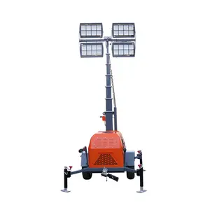 Manufacturer Supplier vehicle-mounted Trailer Power System Generator Mast Hydraulic LED Light Tower for Mining