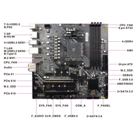 Tarjeta Madre Esonic B550 de Alta Calidad para Juegos, Tipo AM4, Tipo C, USB3.2 Gen 2, DP, LAN de 2.5G para AMD 3000, 4000, 5000