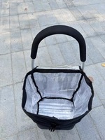 Chariot de courses pliable à 2 poignées en plastique, ultra-léger et portable, écologique, facile à transporter, capacité de 55 L, 6 roues, résistant à l'usure