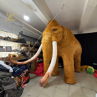 Modèle de ballon gonflable en peluche longue pour exposition sur la faune, décoration gonflable d'éléphant poilu animal sauvage