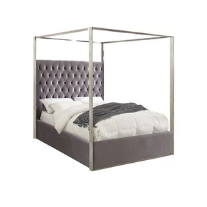 Cadre de <span class=keywords><strong>lit</strong></span> <span class=keywords><strong>romantique</strong></span> de luxe, cadre de <span class=keywords><strong>lit</strong></span> à <span class=keywords><strong>baldaquin</strong></span>, cadre de <span class=keywords><strong>lit</strong></span> pleine grandeur, cadre de <span class=keywords><strong>lit</strong></span> capitonné California King - Product Image 1