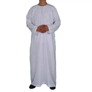 Vente de gros Thobe arabe traditionnel pour hommes manches longues vêtements brodés en coton pour l'Aïd et les mariages pour les fêtes musulmanes - Product Image 3