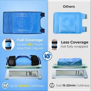 Grandes pochettes de glace pour soulager les douleurs au genou, compresses chaudes et froides flexibles et réutilisables après une intervention chirurgicale - Product Image 2