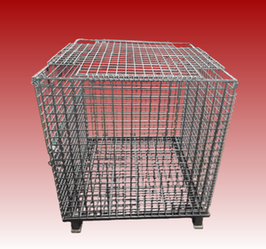 Conteneur de stockage en treillis métallique galvanisé pliable, grand conteneur en acier - Product Image 5