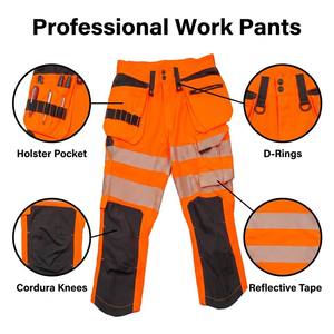 <span class=keywords><strong>Pantalon</strong></span> de travail décontracté pour homme, couleur personnalisée, ANSI <span class=keywords><strong>Classe</strong></span> <span class=keywords><strong>2</strong></span>, multi-poches, imperméable, réfléchissant, avec bande de cheville - Product Image 4