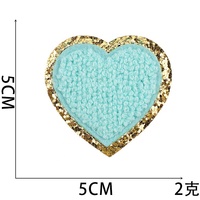 Offre Spéciale coloré coeur serviette brodé vêtements Patch mignon coeur Chenille fer sur patchs de broderie pour vêtements chapeaux
