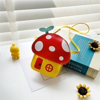 Nouveau Sac à Bandoulière en Polyester pour Enfants, Motif Dessin Animé Mignon, Sac Messager Décontracté Coréen pour Fille, Porte-Monnaie Champignon pour Sorties en Plein Air
