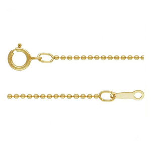 Collier chaîne à billes en <span class=keywords><strong>or</strong></span> <span class=keywords><strong>massif</strong></span> 14 carats 1MM/1.2MM/1.5MM Collier à billes <span class=keywords><strong>Bracelet</strong></span> Chaîne à billes Fournisseurs pour la fabrication de bijoux - Product Image 2