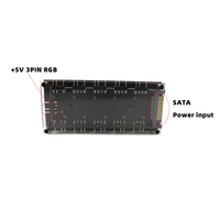 Divisor de 10 Puertos RGB de 5V y 3 Pines, Adaptador de Alimentación SATA de 3 Pines ARGB, Cable de Extensión para ASUS AURA SYNC, MSI, ASRock RGB LED con Carcasa