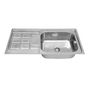 Fregadero de acero inoxidable para lavandería y cocina con escurridor y tabla de lavado para balcón - Product Image 5