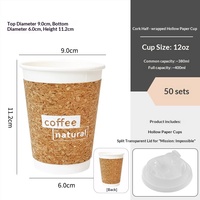 Gobelet en papier biodégradable anti-fuite de 400 ml avec couvercle pour café, lait, thé, boissons chaudes à emporter, usage commercial, imprimé