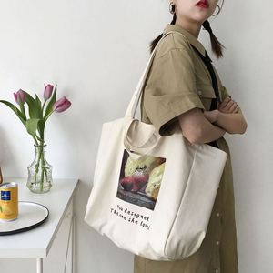 Sac fourre-tout en toile recyclable uni avec deux poignées, logo personnalisé imprimé, grande capacité pour cadeaux et promotions - Product Image 5