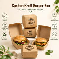 Boîte à hamburger en carton blanc anti-graisse, structure rectangulaire, pour poulet frit, emballage de burger, logo personnalisé, fourniture OEM, service alimentaire